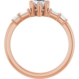 14K Rose Gold 5x5 mm Heart Ring Mounting – image 3
