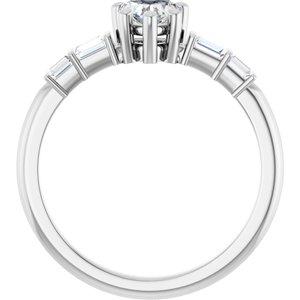 Platinum 5x5 mm Heart Ring Mounting – image 3