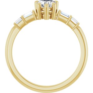 14K Yellow Gold 5x5 mm Heart Ring Mounting – image 3