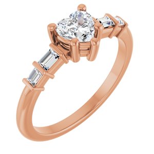 14K Rose Gold 5x5 mm Heart Ring Mounting