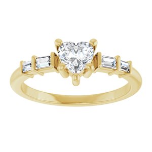 18K Yellow Gold 5x5 mm Heart Ring Mounting – image 5