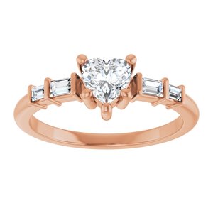 14K Rose Gold 5x5 mm Heart Ring Mounting – image 5