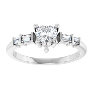 Sterling Silver 5x5 mm Heart Ring Mounting – image 5