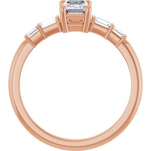 10K Rose Gold 6x4 mm Emerald Ring Mounting – image 3