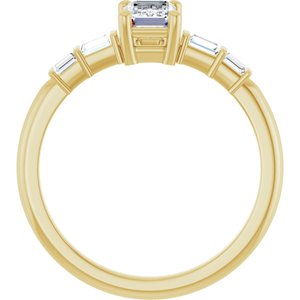 14K Yellow Gold 6x4 mm Emerald Ring Mounting – image 3