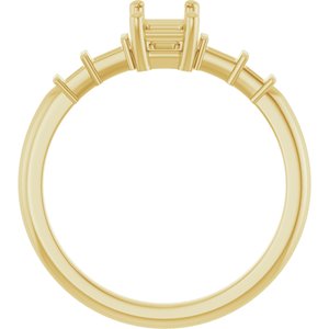18K Yellow Gold 6x4 mm Emerald Ring Mounting – image 4
