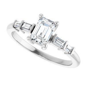Platinum 6x4 mm Emerald Ring Mounting – image 8