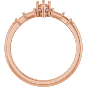 10K Rose Gold 6x3 mm Marquise Ring Mounting – image 4
