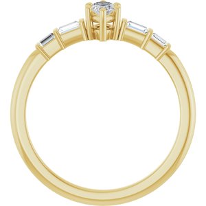 18K Yellow Gold 6x3 mm Marquise Ring Mounting – image 3