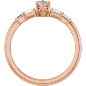 14K Rose Gold 6x3 mm Marquise Ring Mounting – image 3