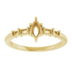 10K Yellow Gold 6x3 mm Marquise Ring Mounting – image 6