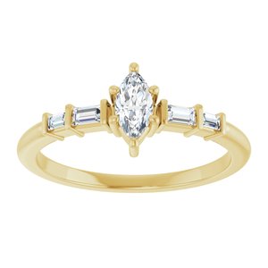 10K Yellow Gold 6x3 mm Marquise Ring Mounting – image 5