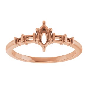 10K Rose Gold 6x3 mm Marquise Ring Mounting – image 6