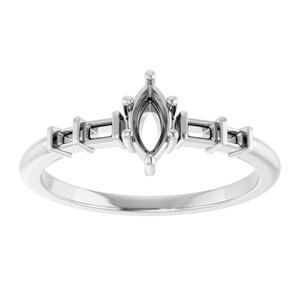 Continuum Sterling Silver 6x3 mm Marquise Ring Mounting – image 6