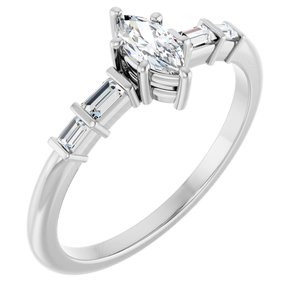 Continuum Sterling Silver 6x3 mm Marquise Ring Mounting