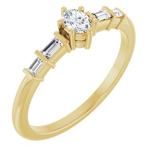 18K Yellow Gold 4x3 mm Oval Ring Mounting