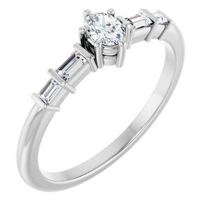 10K White Gold 4x3 mm Oval Ring Mounting