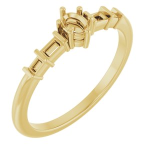 14K Yellow Gold 4x3 mm Oval Ring Mounting – image 2