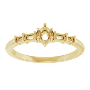18K Yellow Gold 4x3 mm Oval Ring Mounting – image 6