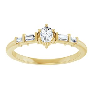 18K Yellow Gold 4x3 mm Oval Ring Mounting – image 5