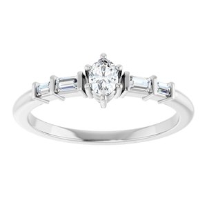 Sterling Silver 4x3 mm Oval Ring Mounting – image 5