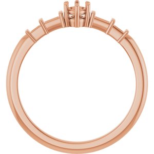 14K Rose Gold 4x3 mm Oval Ring Mounting – image 4