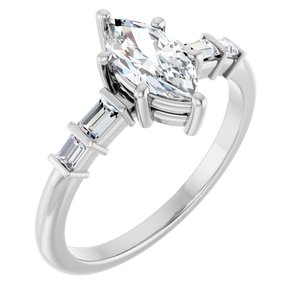 Continuum Sterling Silver 9x4.5 mm Marquise Ring Mounting