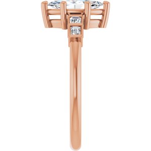 18K Rose Gold 9x4.5 mm Marquise Ring Mounting – image 7