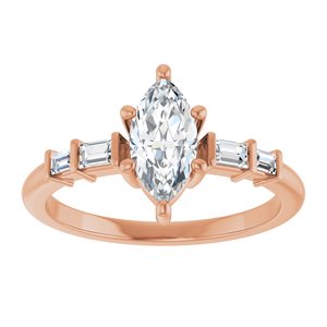10K Rose Gold 9x4.5 mm Marquise Ring Mounting – image 5