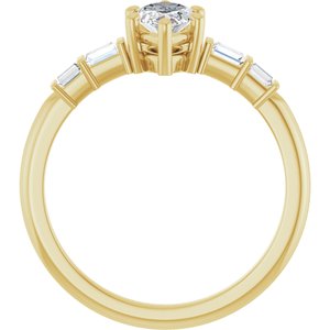 14K Yellow Gold 9x4.5 mm Marquise Ring Mounting – image 3
