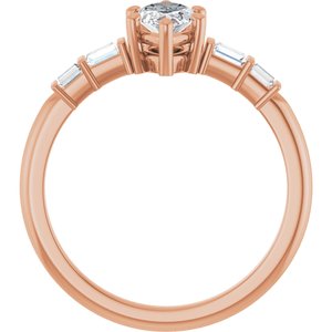18K Rose Gold 9x4.5 mm Marquise Ring Mounting – image 3