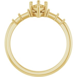 14K Yellow Gold 9x4.5 mm Marquise Ring Mounting – image 4