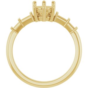 10K Yellow Gold 8.5x6.5 mm Elongated Cushion Ring Mounting – image 4