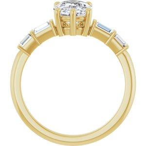 18K Yellow Gold 8.5x6.5 mm Elongated Cushion Ring Mounting – image 3