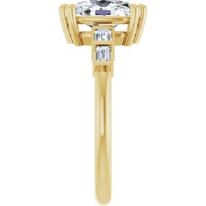 18K Yellow Gold 8.5x6.5 mm Elongated Cushion Ring Mounting – image 7
