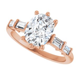 18K Rose Gold 8.5x6.5 mm Elongated Cushion Ring Mounting – image 8