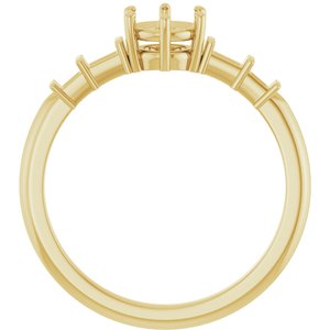 10K Yellow Gold 5.2 mm Round Ring Mounting – image 4