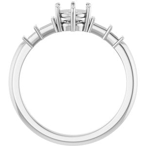 10K White Gold 5.2 mm Round Ring Mounting – image 4