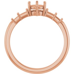 18K Rose Gold 5.2 mm Round Ring Mounting – image 4