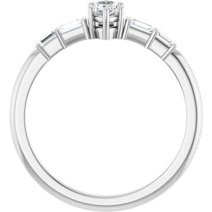 14K X1 White Gold 5x3 mm Oval Ring Mounting – image 3