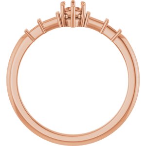 14K Rose Gold 5x3 mm Oval Ring Mounting – image 4