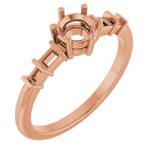 10K Rose Gold 5.2 mm Round Ring Mounting – image 2