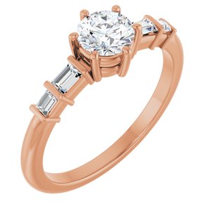 14K Rose Gold 5.2 mm Round Ring Mounting