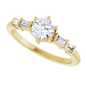14K Yellow Gold 5.2 mm Round Ring Mounting – image 8