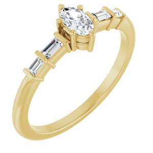 18K Yellow Gold 5x3 mm Oval Ring Mounting