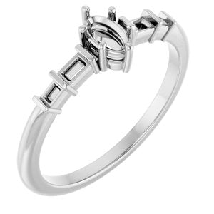 Continuum Sterling Silver 5x3 mm Oval Ring Mounting – image 2