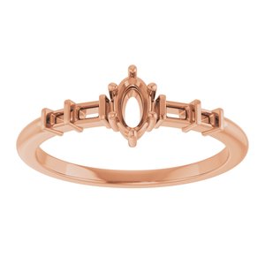 10K Rose Gold 5x3 mm Oval Ring Mounting – image 6