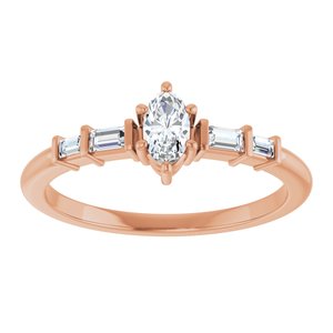 18K Rose Gold 5x3 mm Oval Ring Mounting – image 5