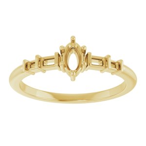 18K Yellow Gold 5x3 mm Oval Ring Mounting – image 6