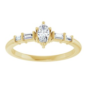 18K Yellow Gold 5x3 mm Oval Ring Mounting – image 5